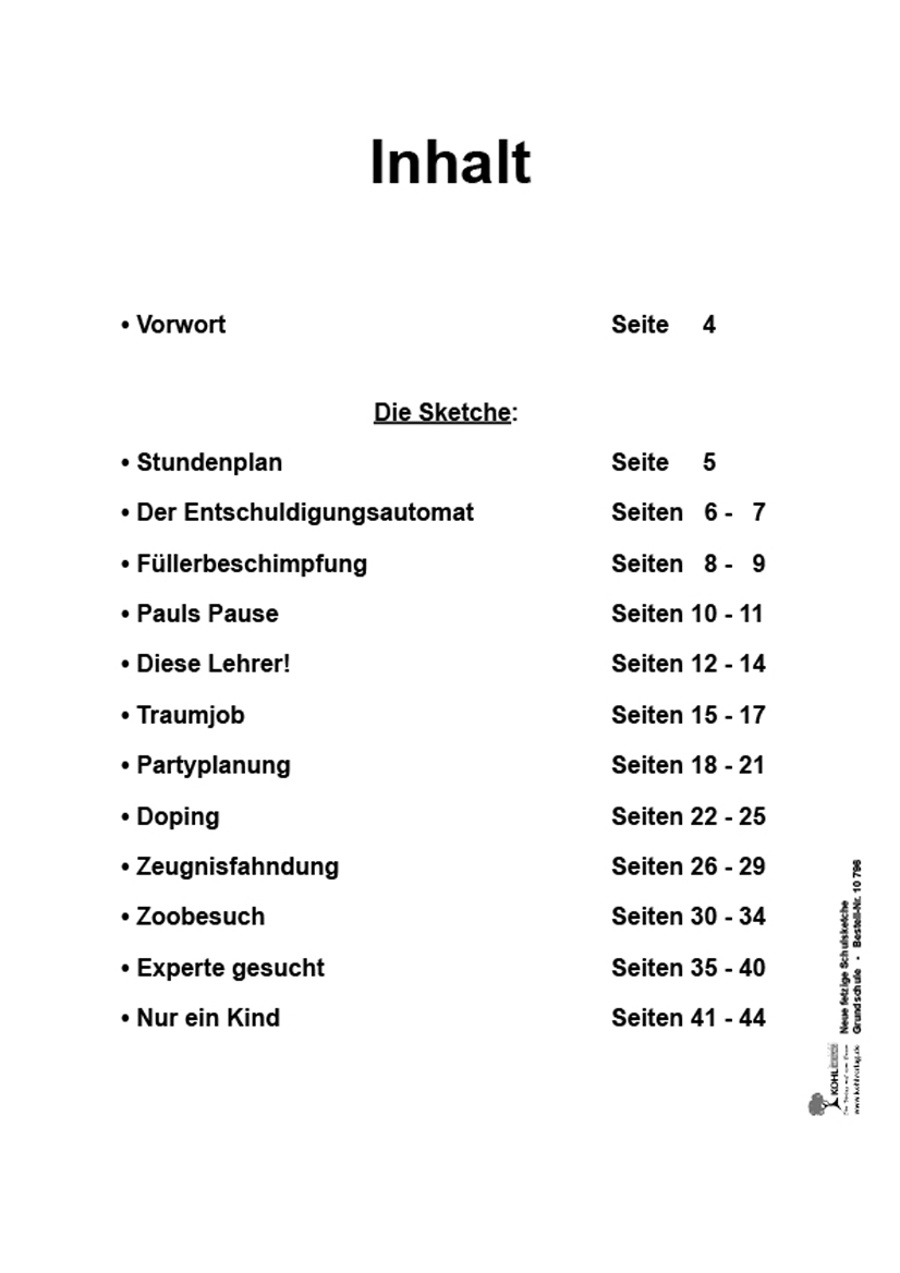 Neue fetzige Schulsketche / Grundschule