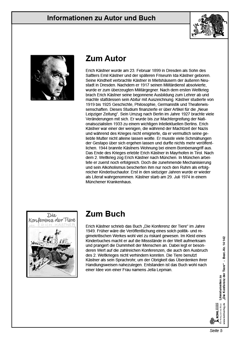 Konferenz der Tiere - Literaturseiten