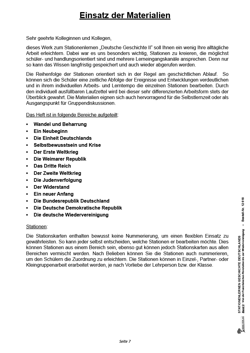 Stationenlernen Geschichte Deutschlands II Stationenlernen Geschichte Deutschlands II