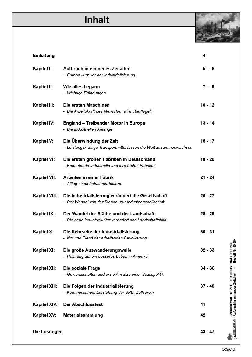 Lernwerkstatt Die Zeit der Industrialisierung Lernwerkstatt Die Zeit der Industrialisierung