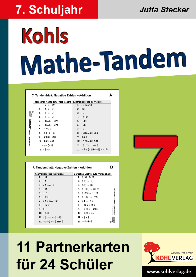 Kohls Mathe-Tandem / Klasse 7 Kohls Mathe-Tandem / Klasse 7