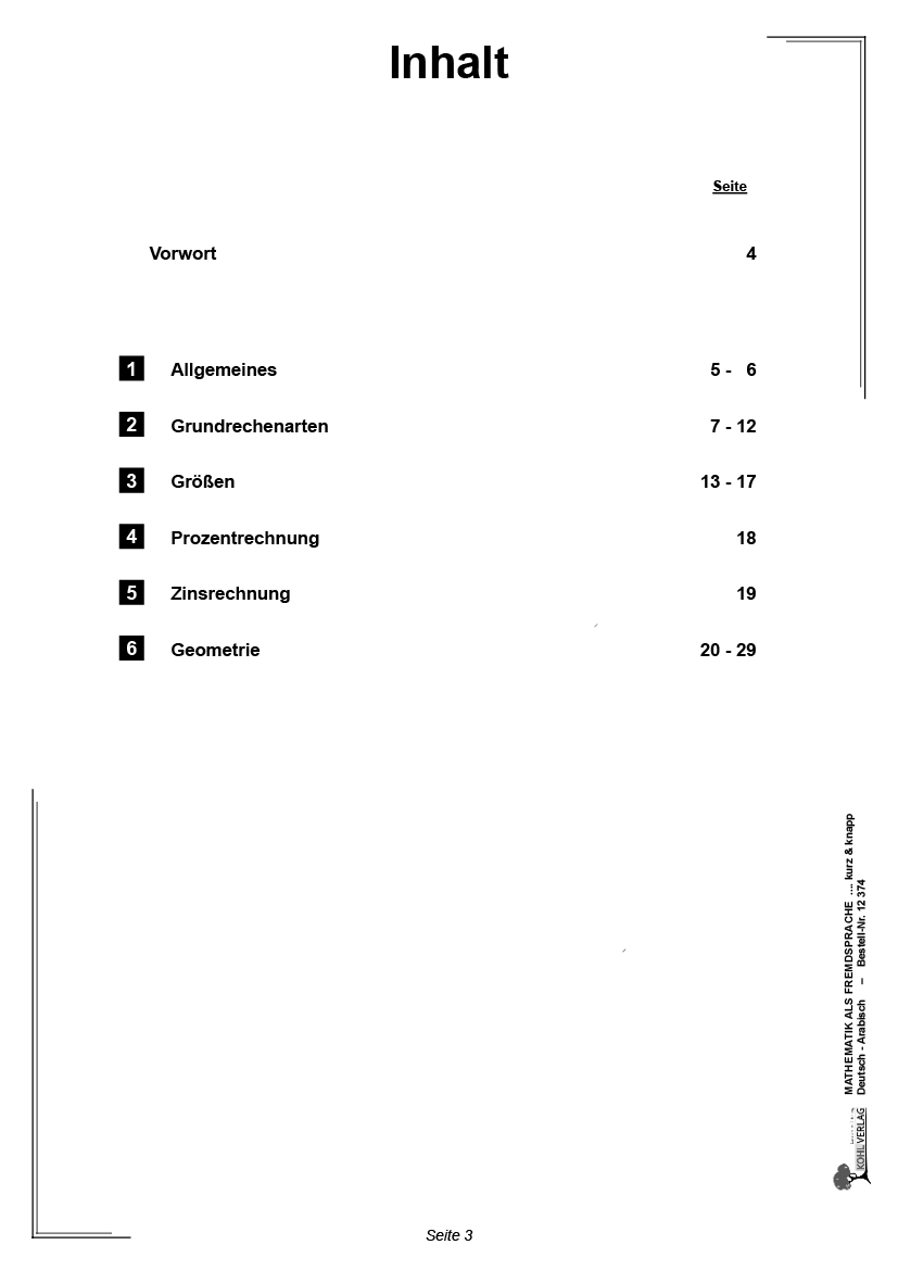 Mathematik als Fremdsprache kurz & knapp / Deutsch und Arabisch