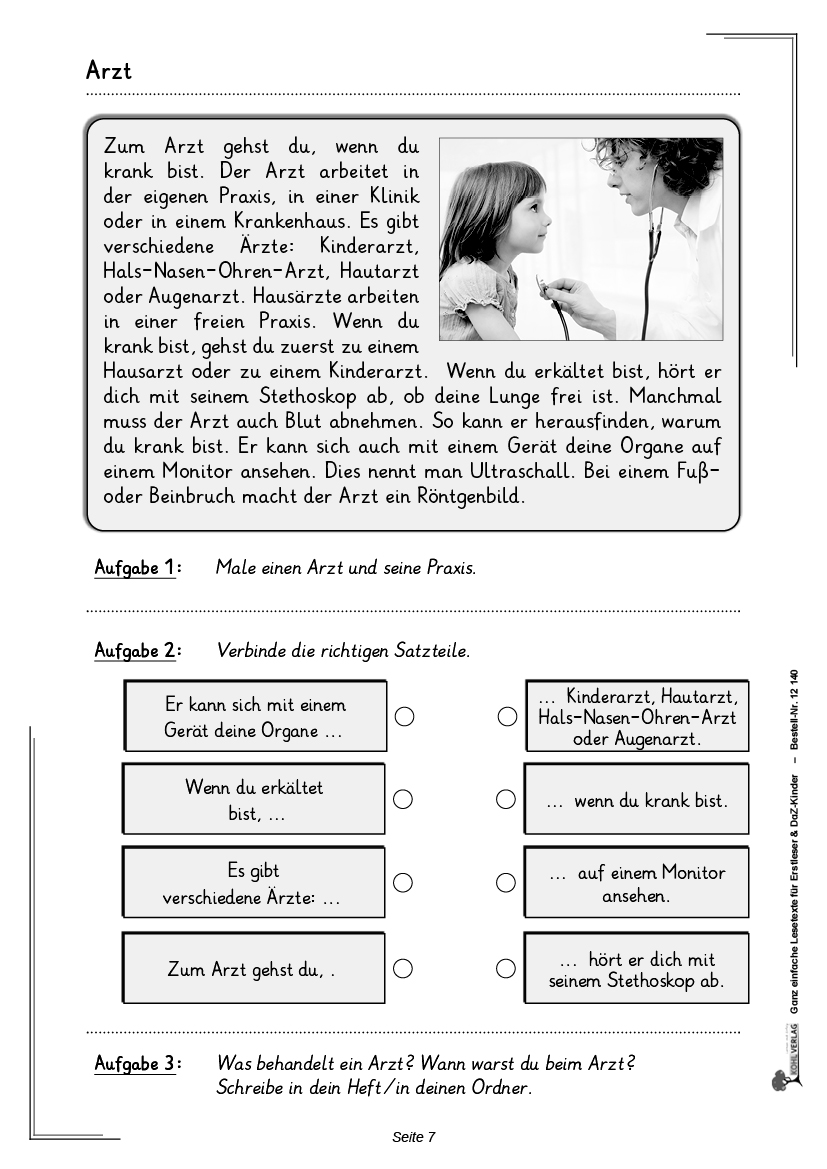 Ganz einfache Lesetexte für Erstleser und DaZ-Kinder
