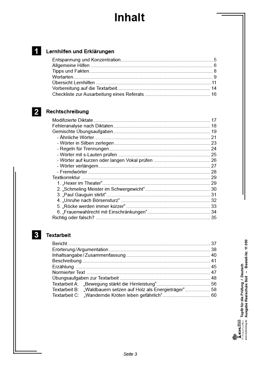 Topfit für die Prüfung / Deutsch