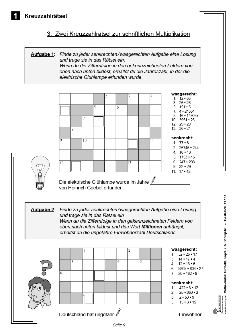 Mathe-Rätsel für helle Köpfe / Klasse 5