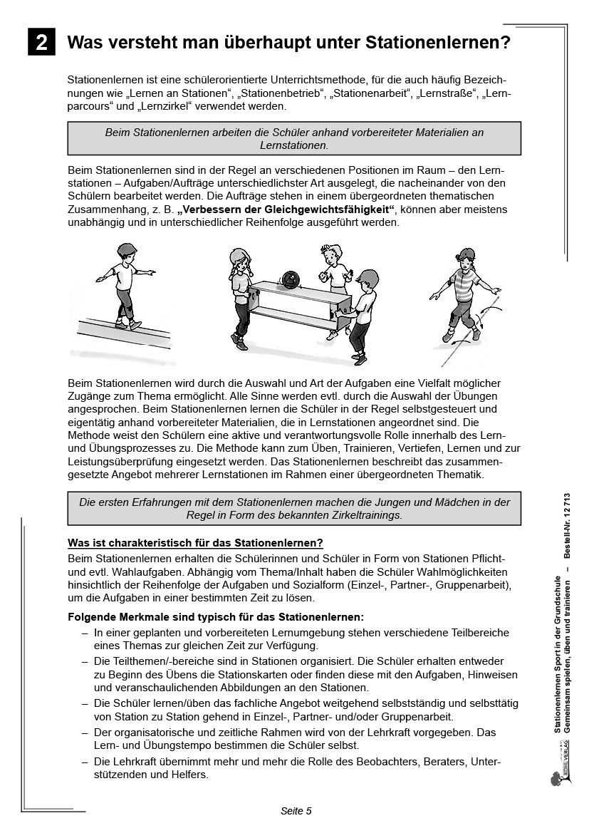 Stationenlernen Sport ... in der Grundschule