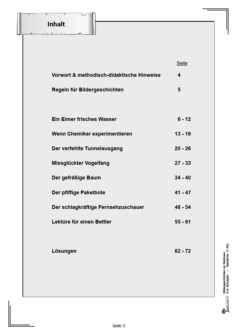 Bildergeschichten an Stationen / Klasse 5-6