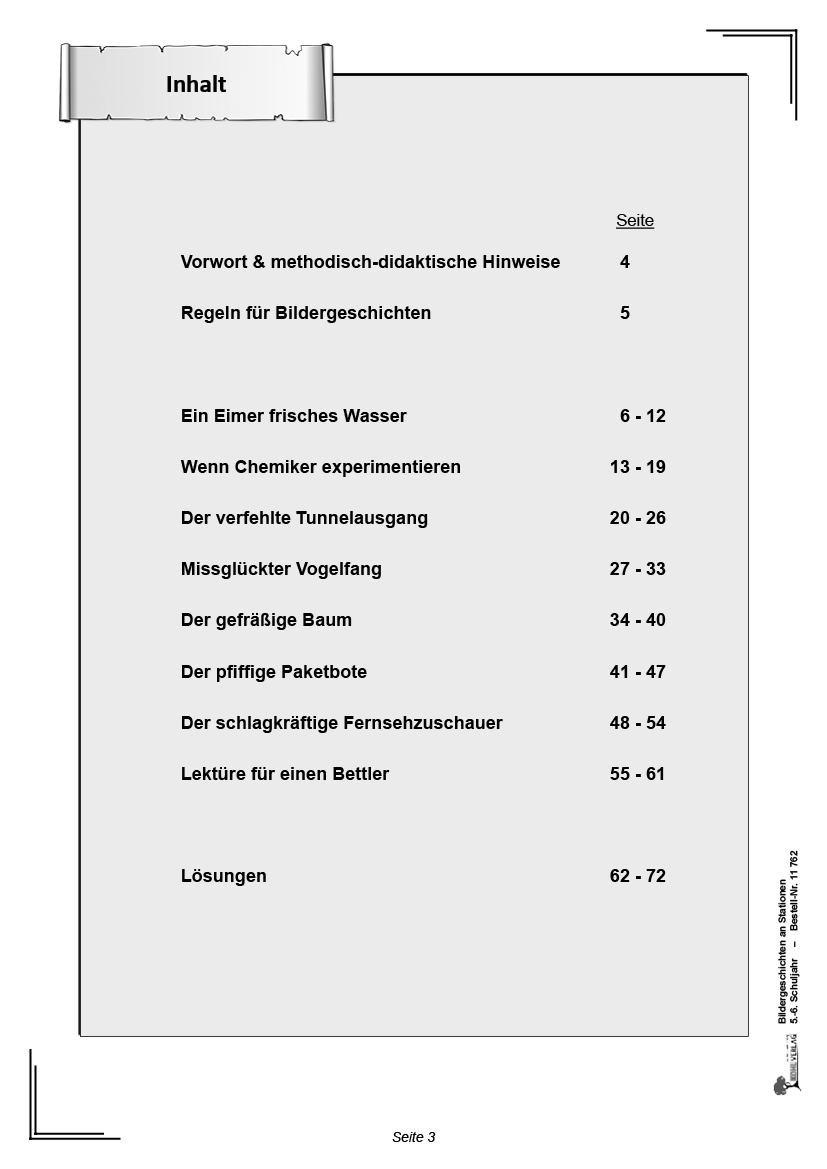 Bildergeschichten an Stationen / Klasse 5-6