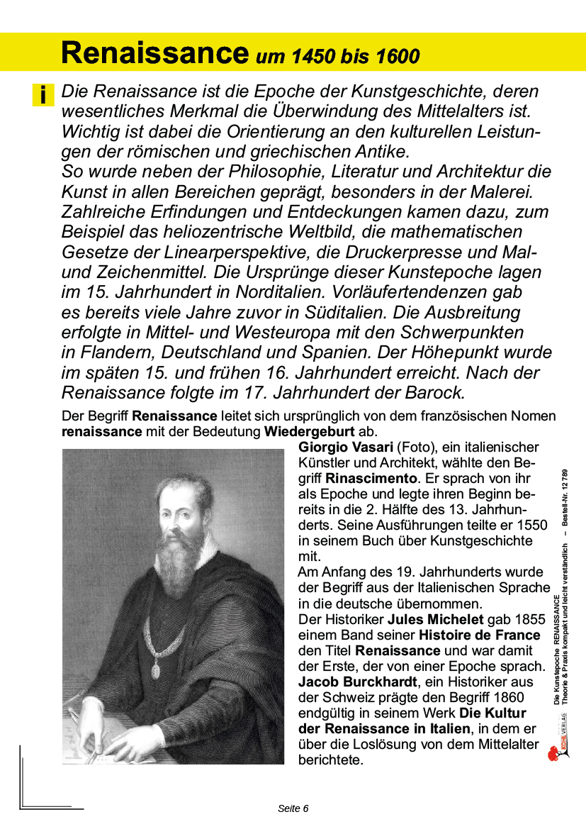 Die Kunstepoche RENAISSANCE