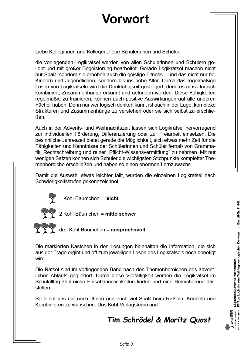 Logikrätsel Advent & Weihnachten