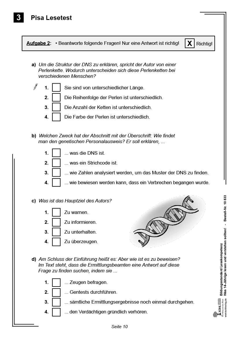 Bildungsstandard Lesekompetenz / Klasse 8