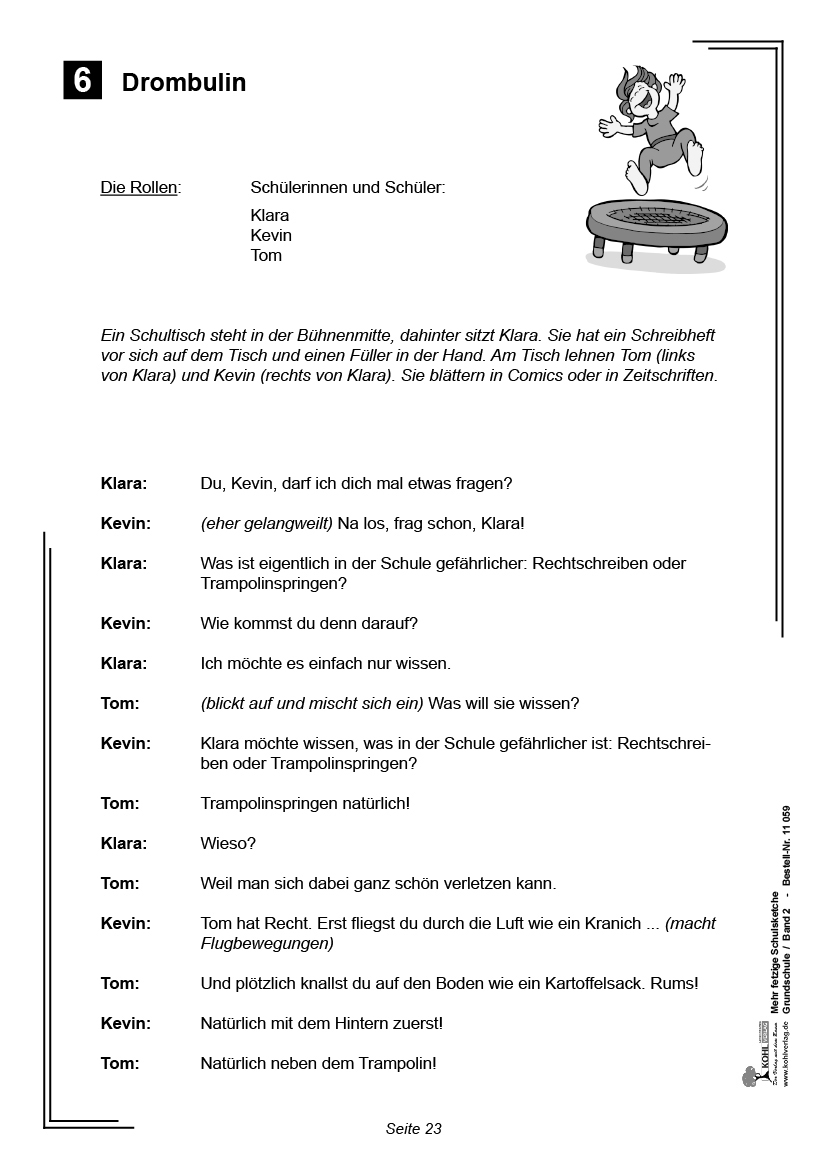 Mehr fetzige Schulsketche / Grundschule