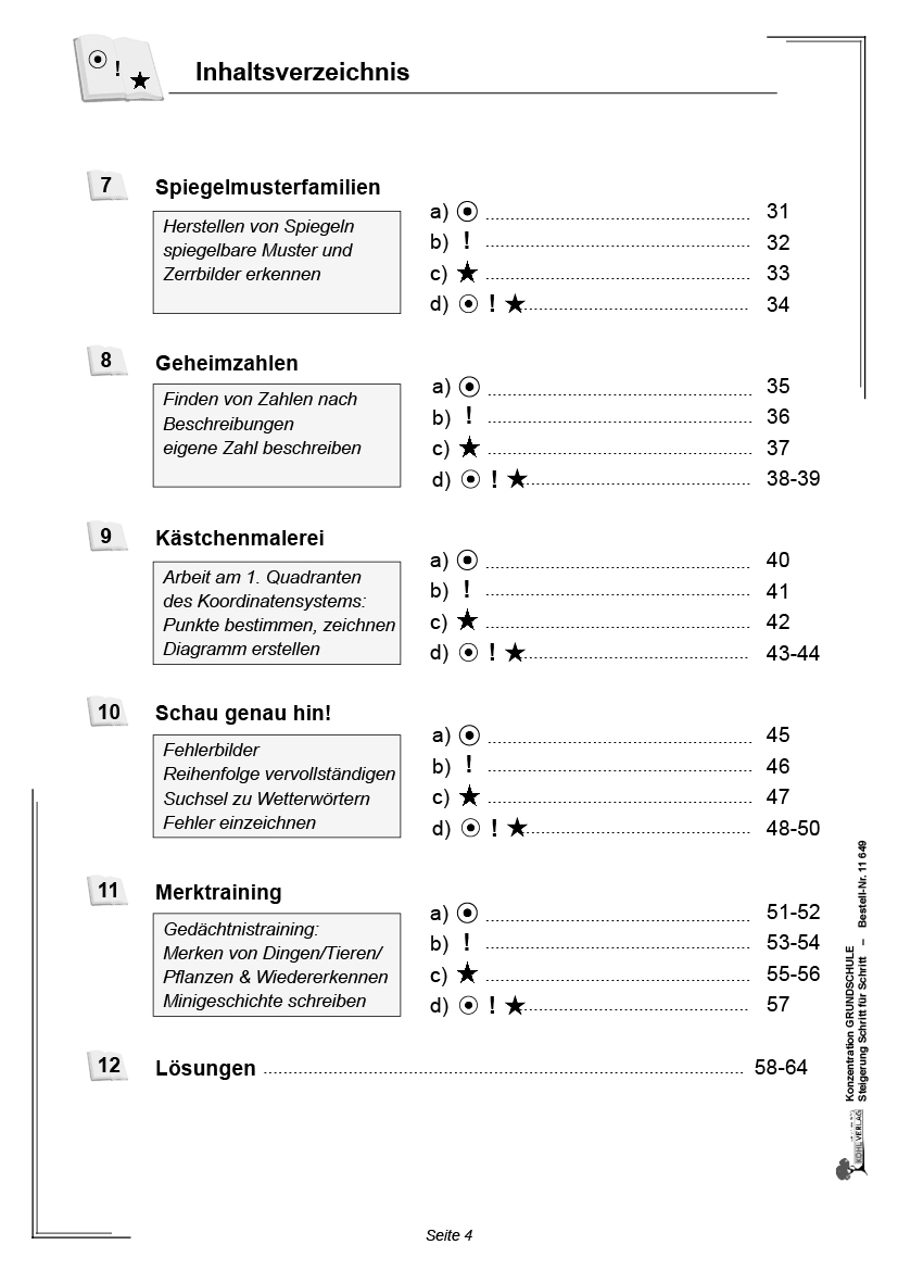 Konzentration Grundschule