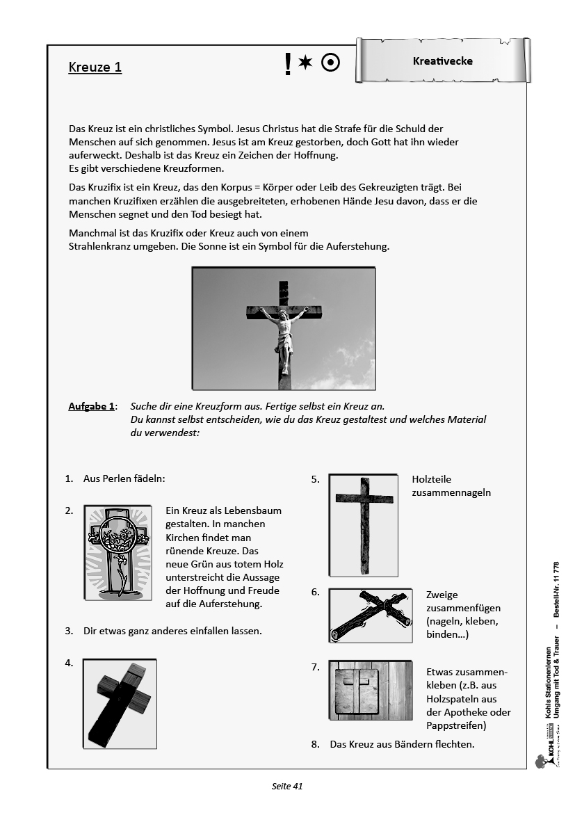 Stationenlernen Umgang mit Tod & Trauer