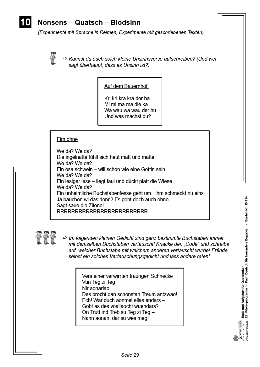 Texte und Aufgaben für Querdenker