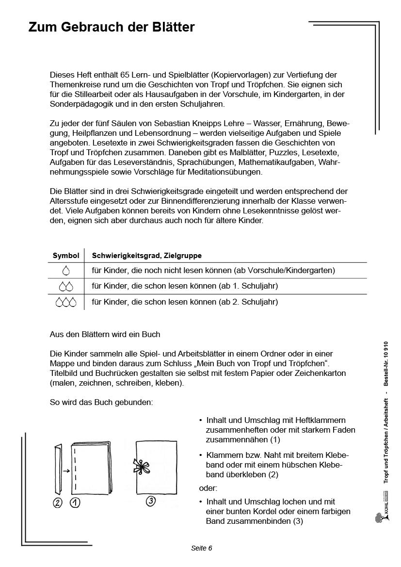 Tropf und Tröpfchen / Arbeitsheft