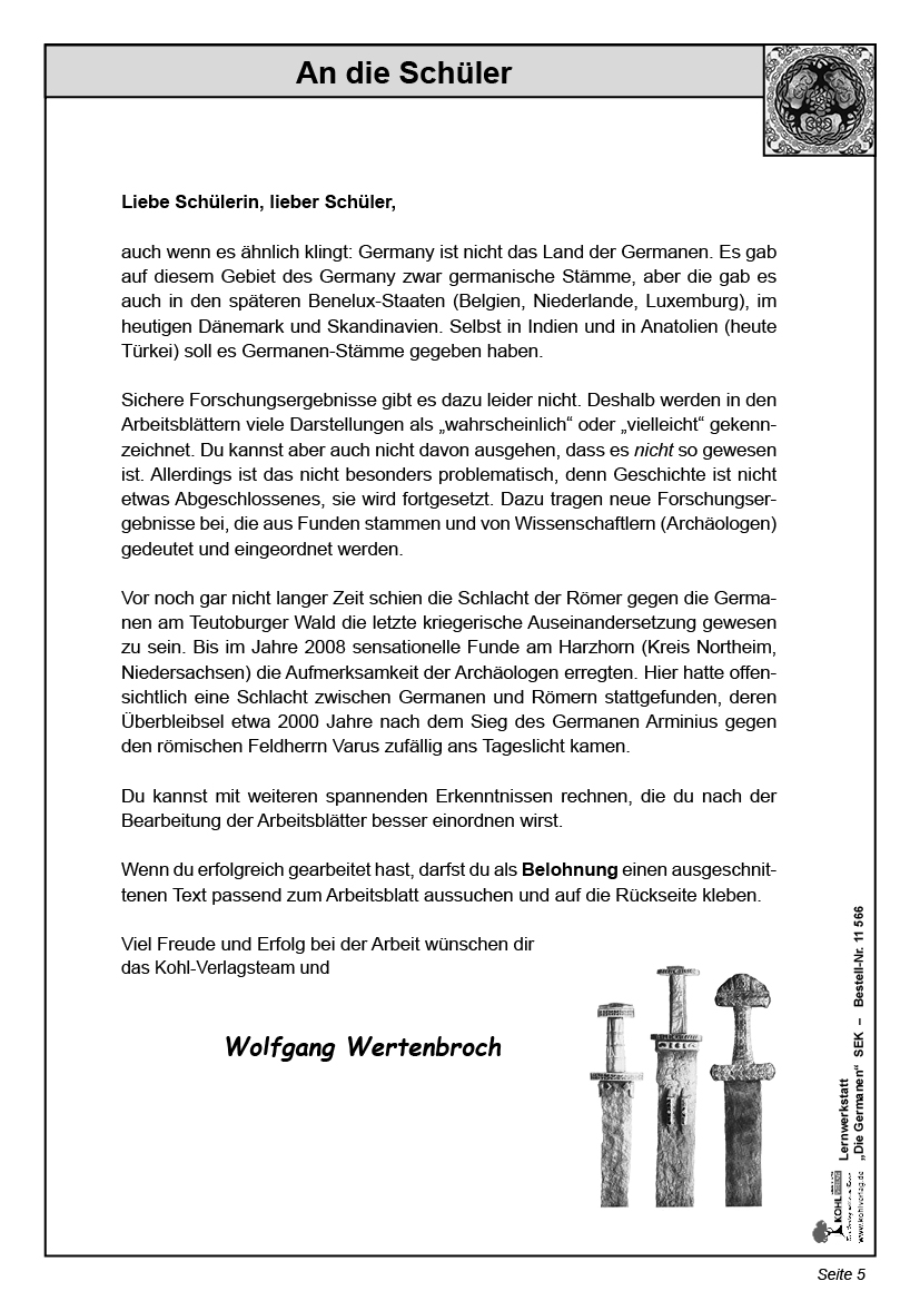 Lernwerkstatt Die Germanen / Sekundarstufe