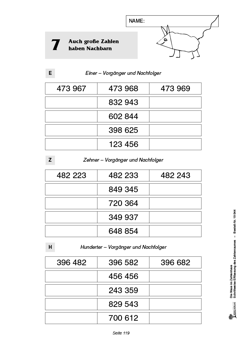 Die Maus im Zahlenhaus