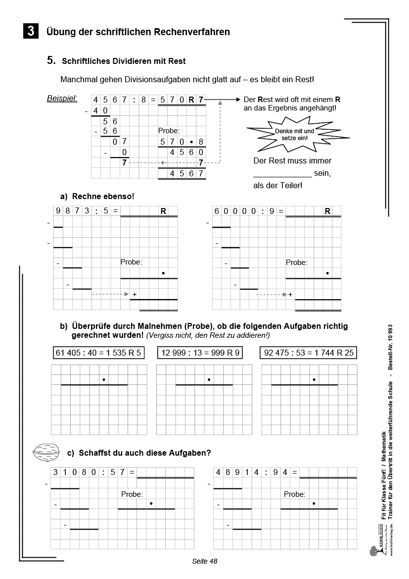 Fit für Klasse Fünf! / Mathematik