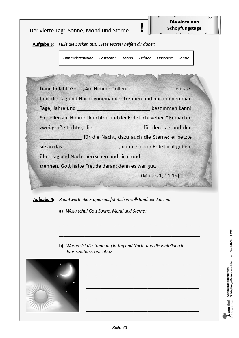 Stationenlernen Schöpfung / Klasse 5-6