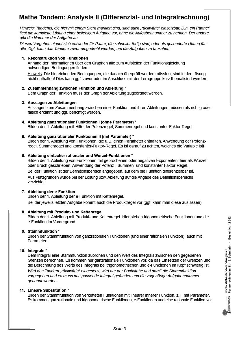 Kohls Mathe-Tandem / Analysis II