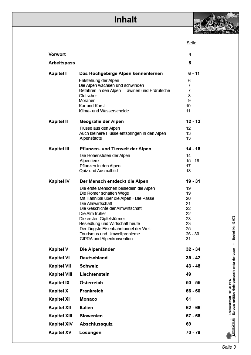 Lernwerkstatt Die Alpen