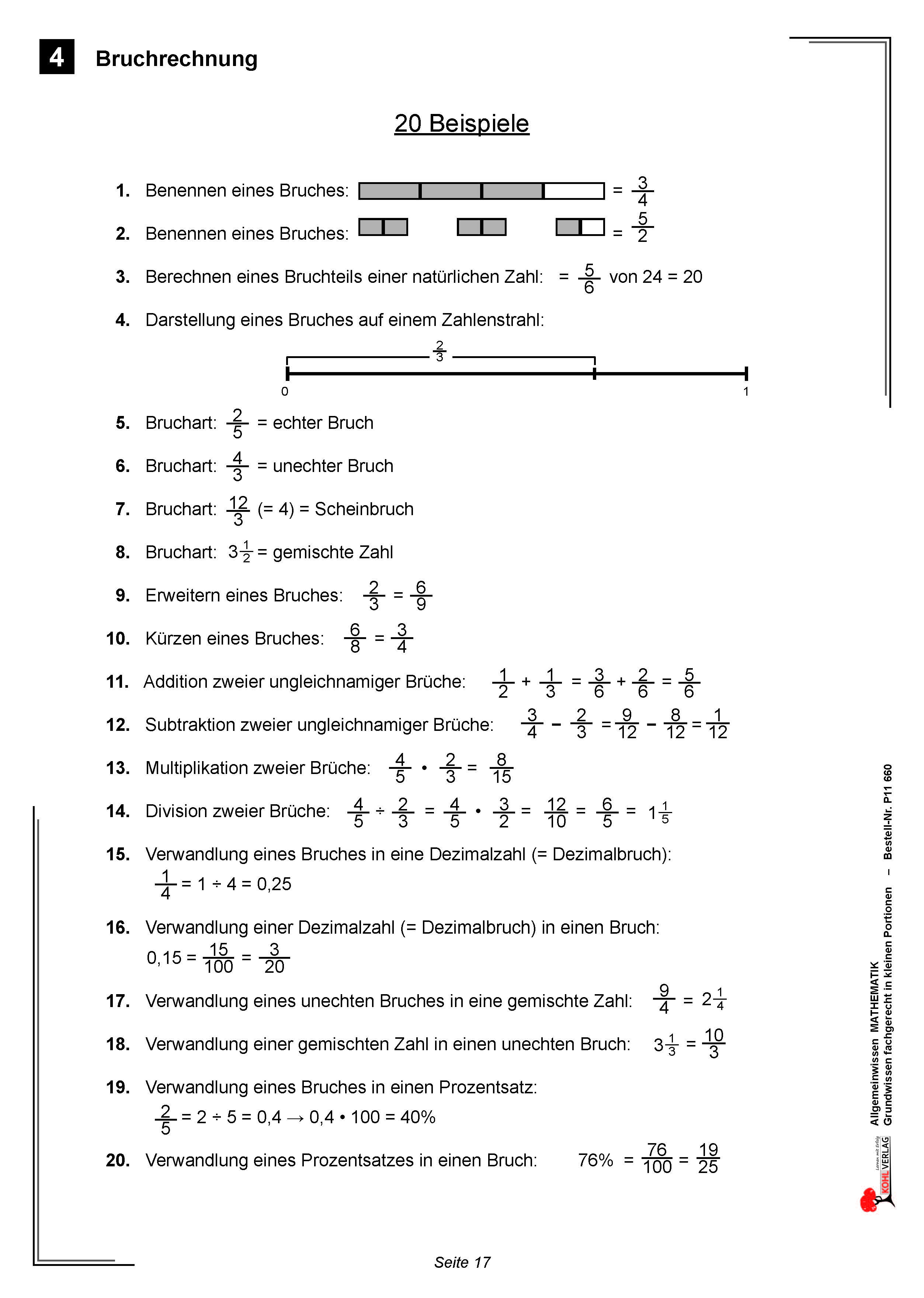 Allgemeinwissen fördern MATHEMATIK: Bruchrechnung