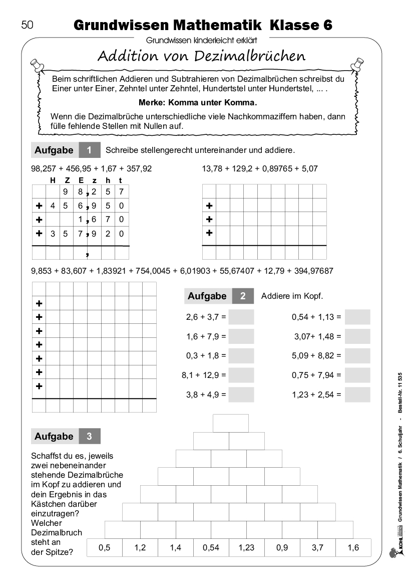 Grundwissen Mathematik / Klasse 6