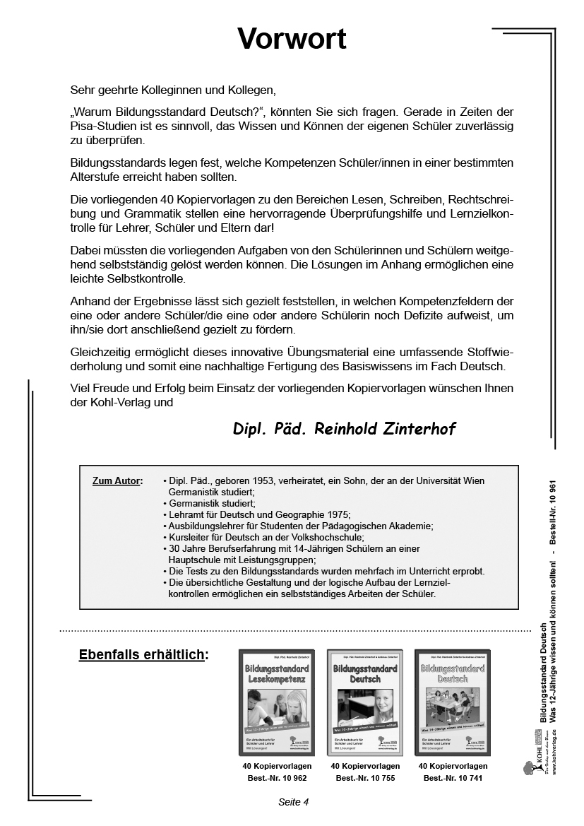 Bildungsstandard Deutsch / Klasse 6