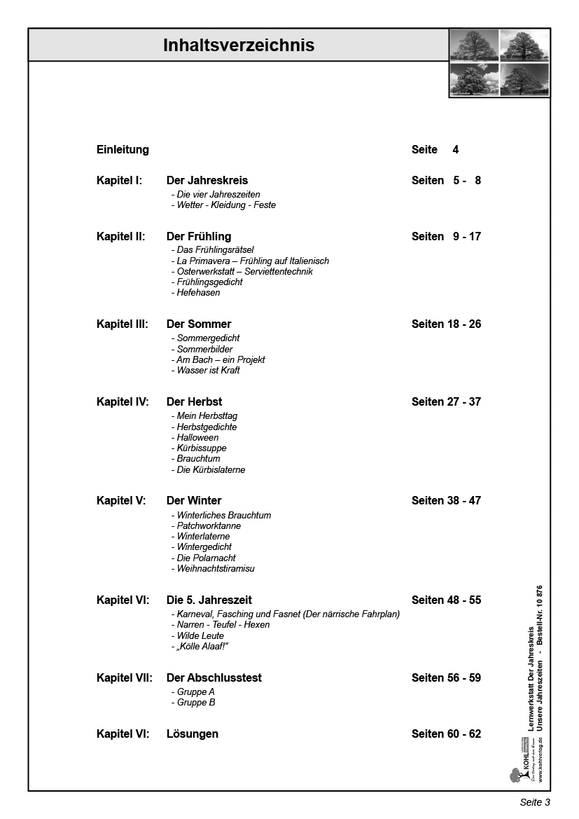 Lernwerkstatt Der Jahreskreis