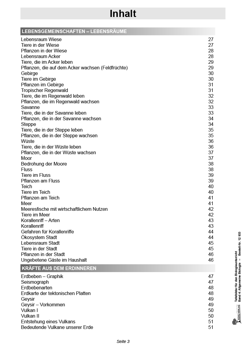 Tafelbilder Allgemeine Biologie