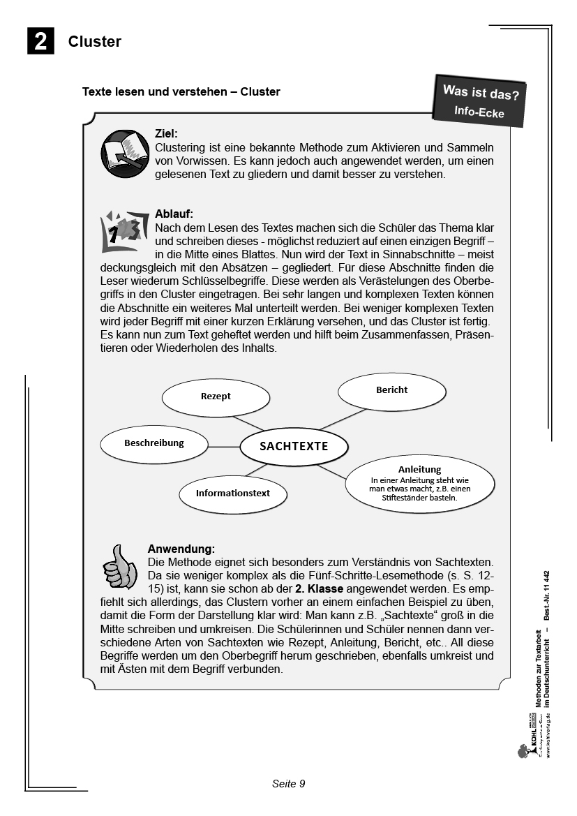 Methoden zur Textarbeit im Deutschunterricht - Textsorten unterscheiden, Texte gliedern & erschließe