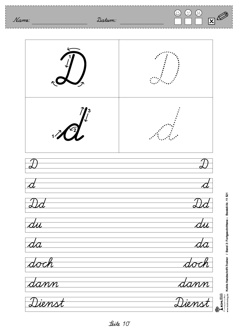 Handschrift-Trainer 3 - FORTGESCHRITTENE