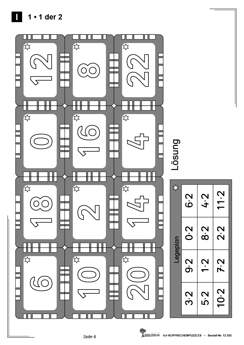 1x1 Kopfrechenpuzzles