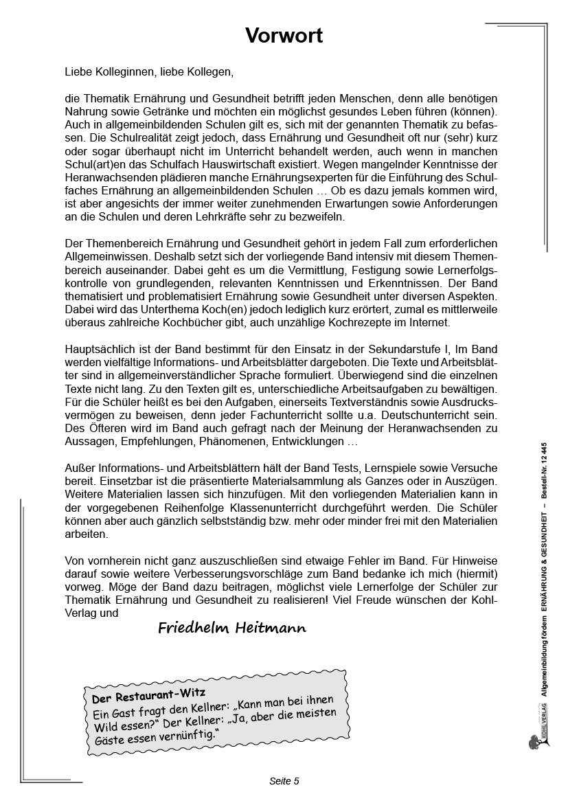 Allgemeinwissen fördern ERNÄHRUNG & GESUNDHEIT