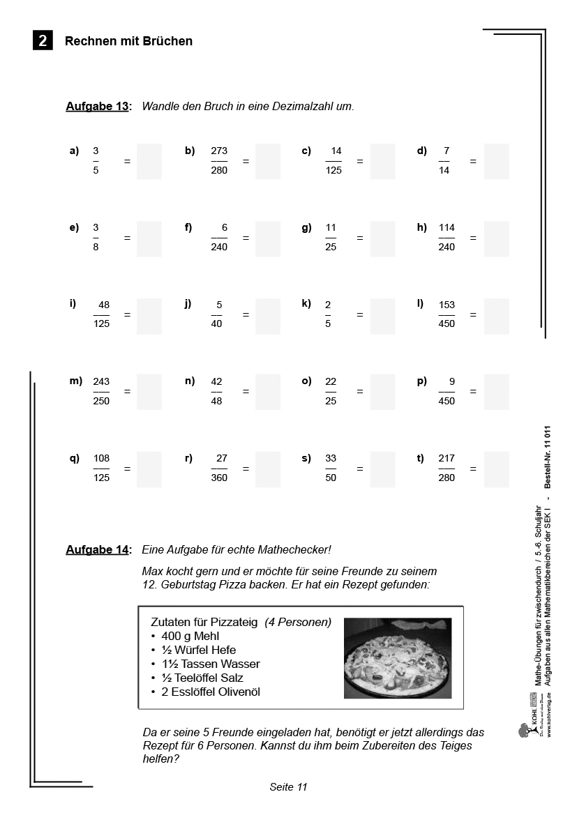 Mathe-Übungen für zwischendurch / Klasse 5-6