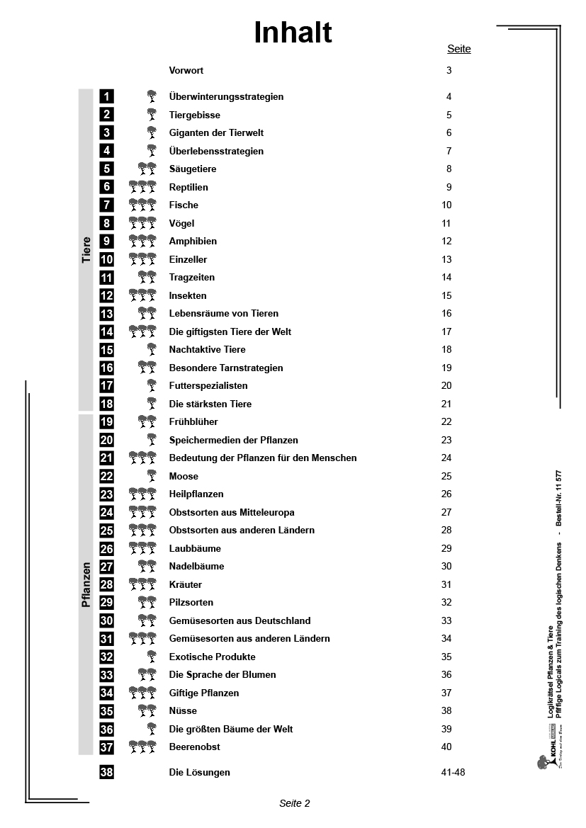 Logikrätsel Pflanzen & Tiere