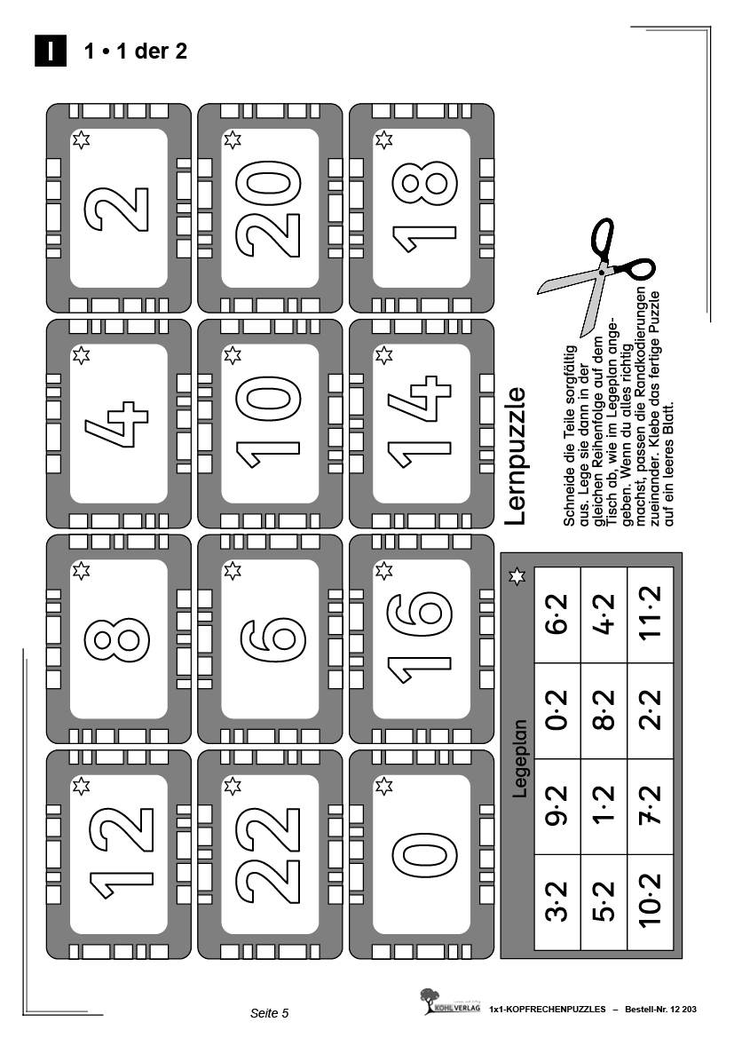 1x1 Kopfrechenpuzzles