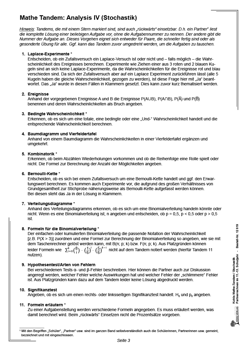 Kohls Mathe-Tandem / Stochastik