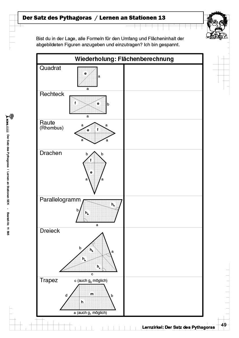 Der Satz des Pythagoras - Lernen an Stationen