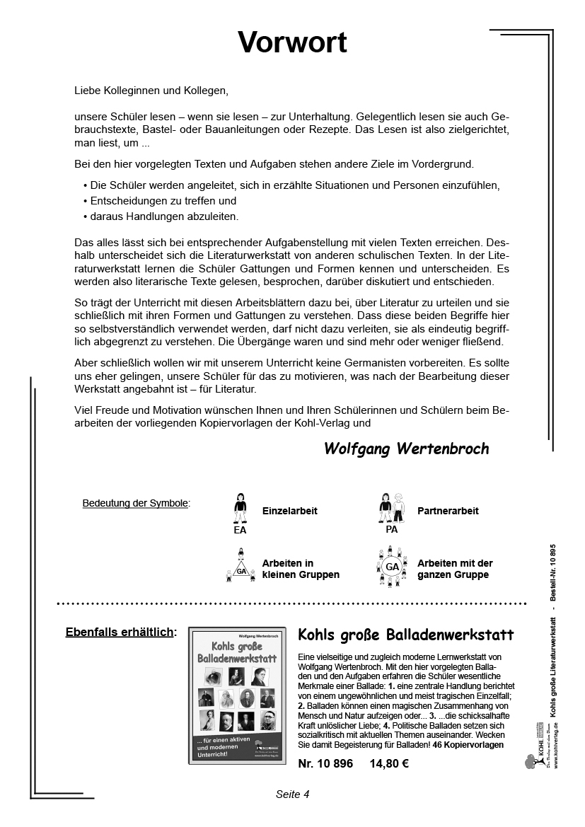 Kohls große Literaturwerkstatt