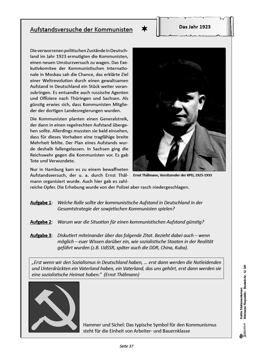 Stationenlernen Weimarer Republik Stationenlernen Weimarer Republik