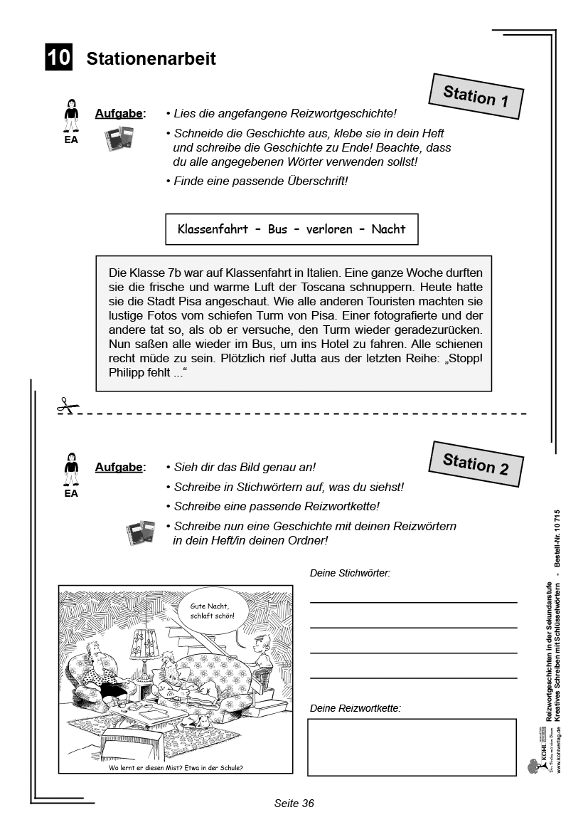 Reizwortgeschichten / Sekundarstufe