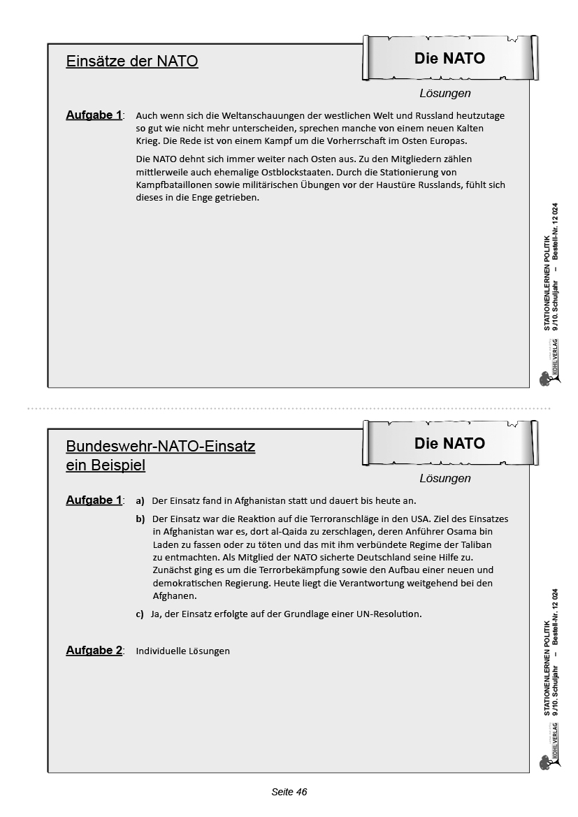 Stationenlernen Politik / Klasse 9-10