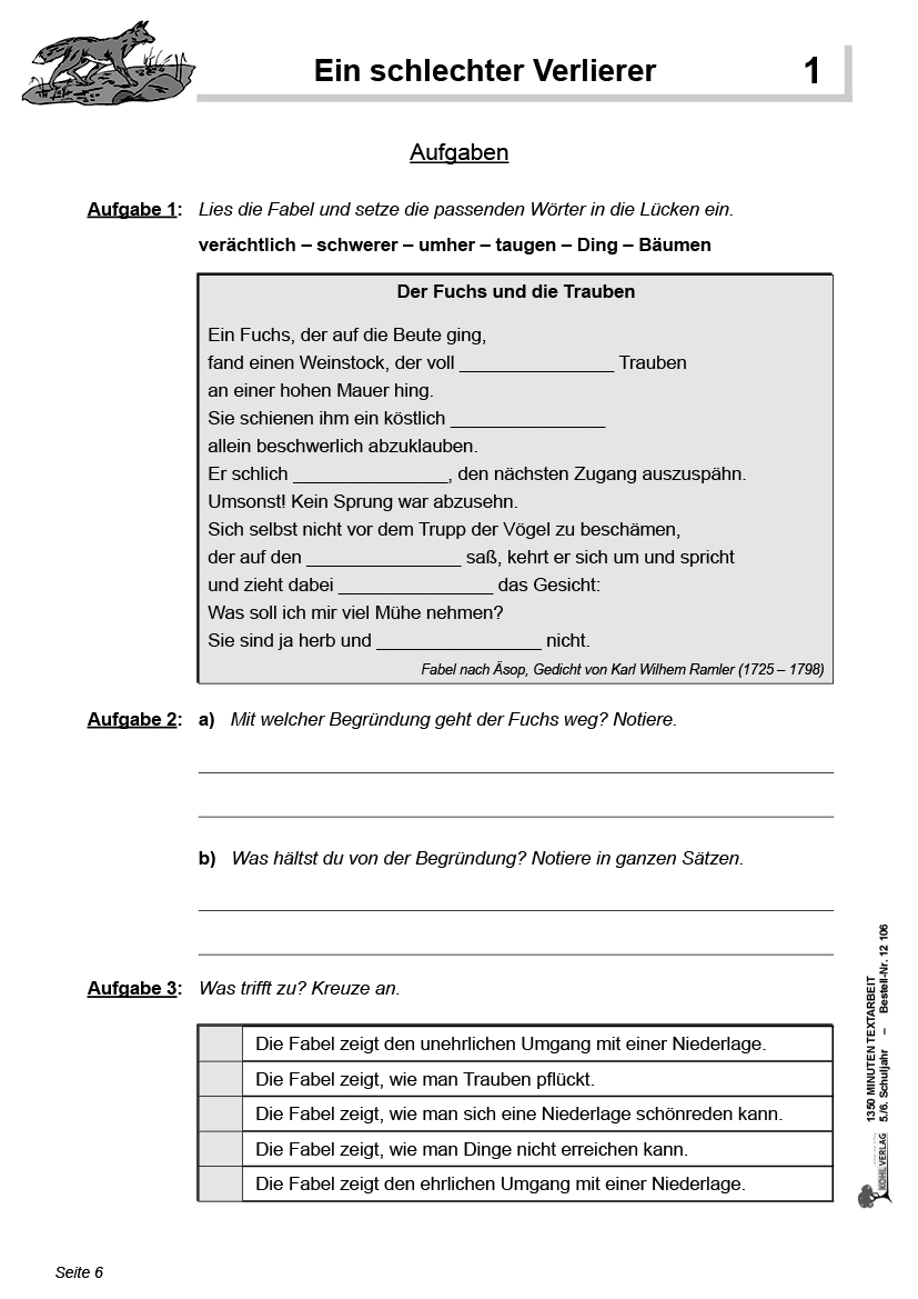 1350 Minuten Textarbeit / Klasse 5-6