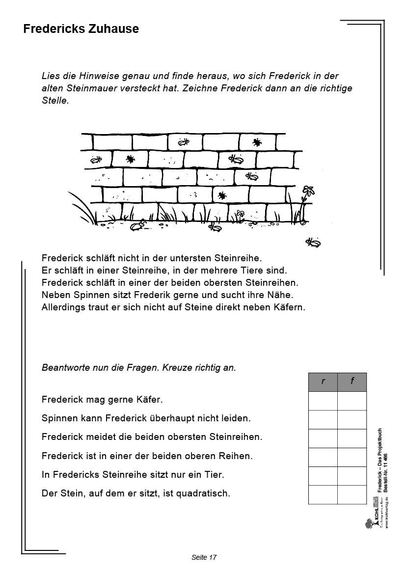 Frederick - DAS Projektbuch