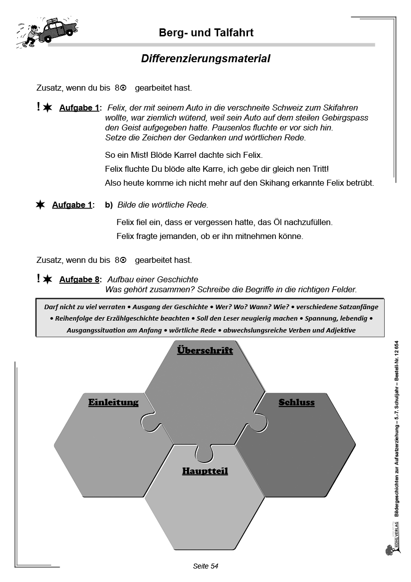 Bildergeschichten zur Aufsatzerziehung / Klasse 5-7