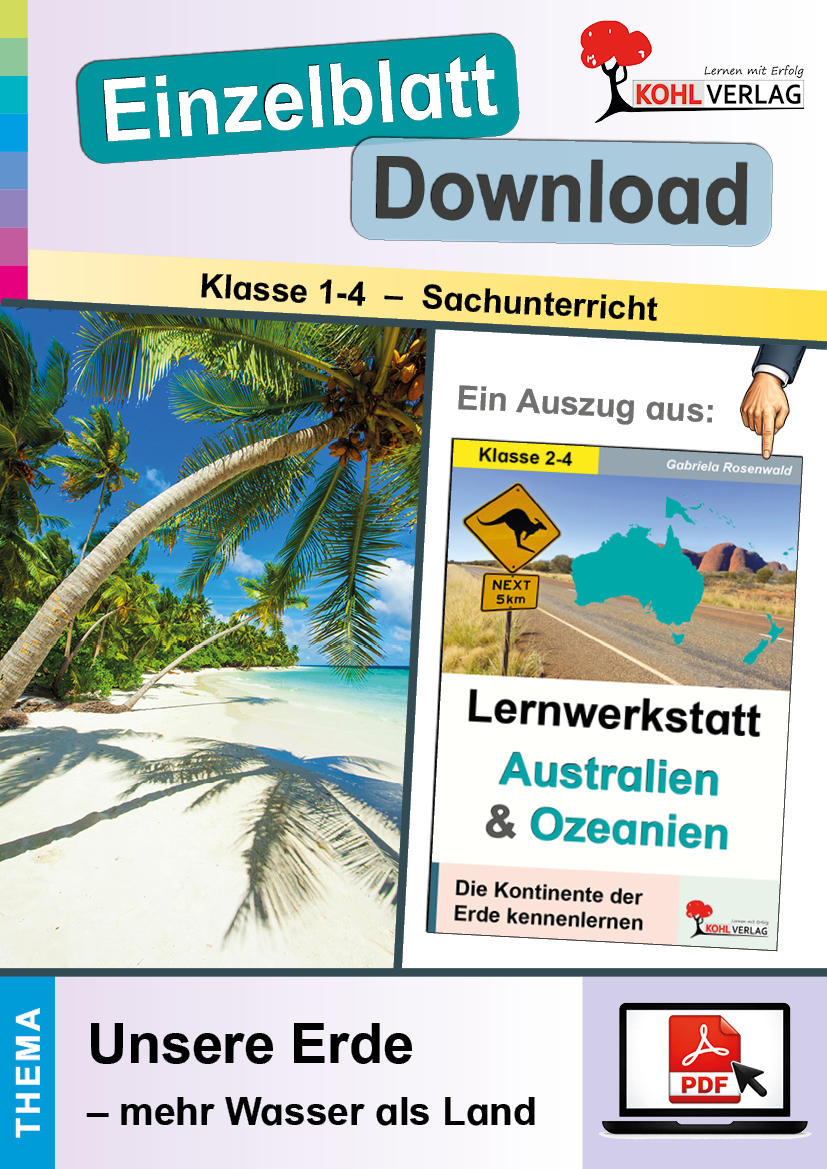 Lernwerkstatt Australien und Ozeanien / Unsere Erde - mehr Wasser als Land