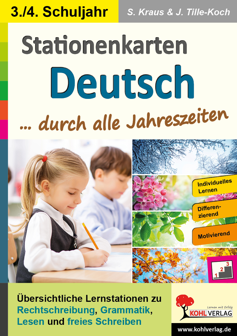 Stationenkarten Deutsch ... durch alle Jahreszeiten / Klasse 3-4