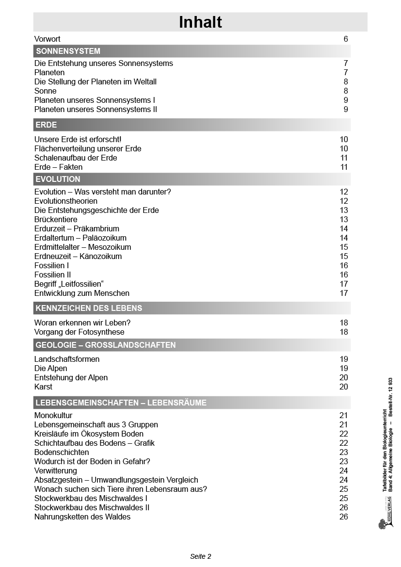 Tafelbilder Allgemeine Biologie